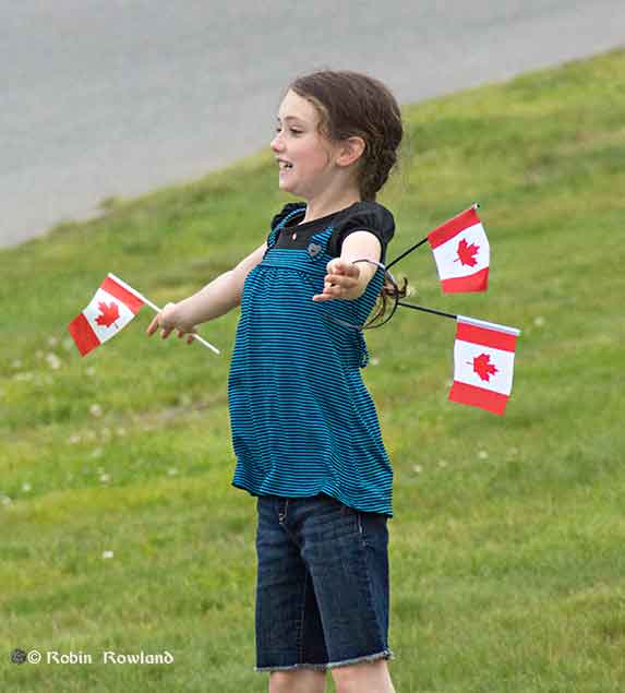 Girl celebrates Canada Day