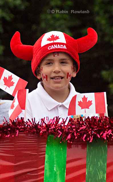 Boy on Canada Day float