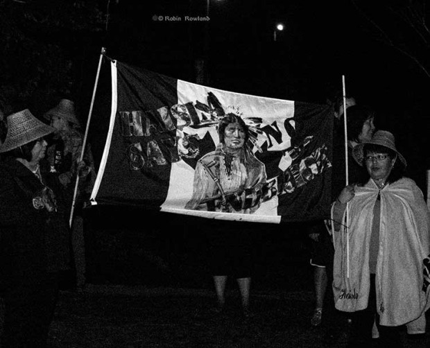 Haisla members with flag